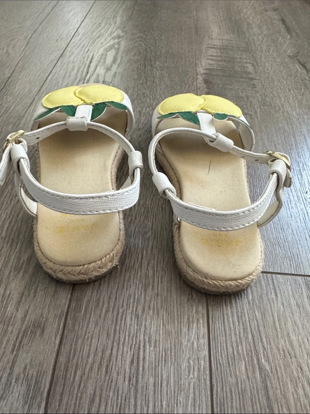 Janie and Jack Lemon Sandal - White Strap with Yellow Lemon Appliqués